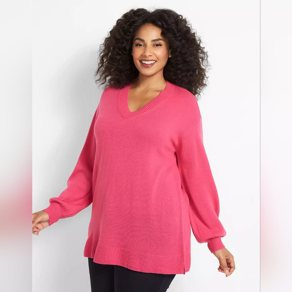 Lane Bryant sz 18/20 Blouson-Sleeve Tunic Sweater